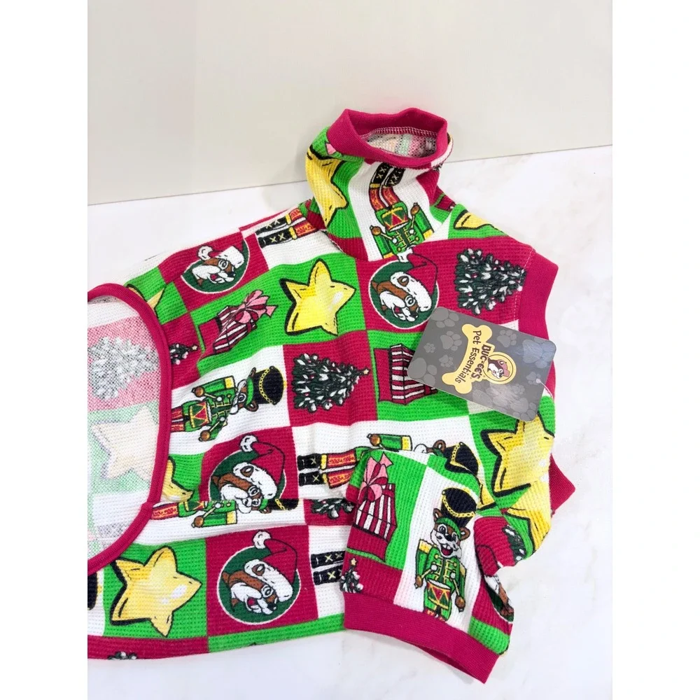 Buc-ee's Dog Pajamas Holiday Waffle Knit  Pet Essentials XL Christmas